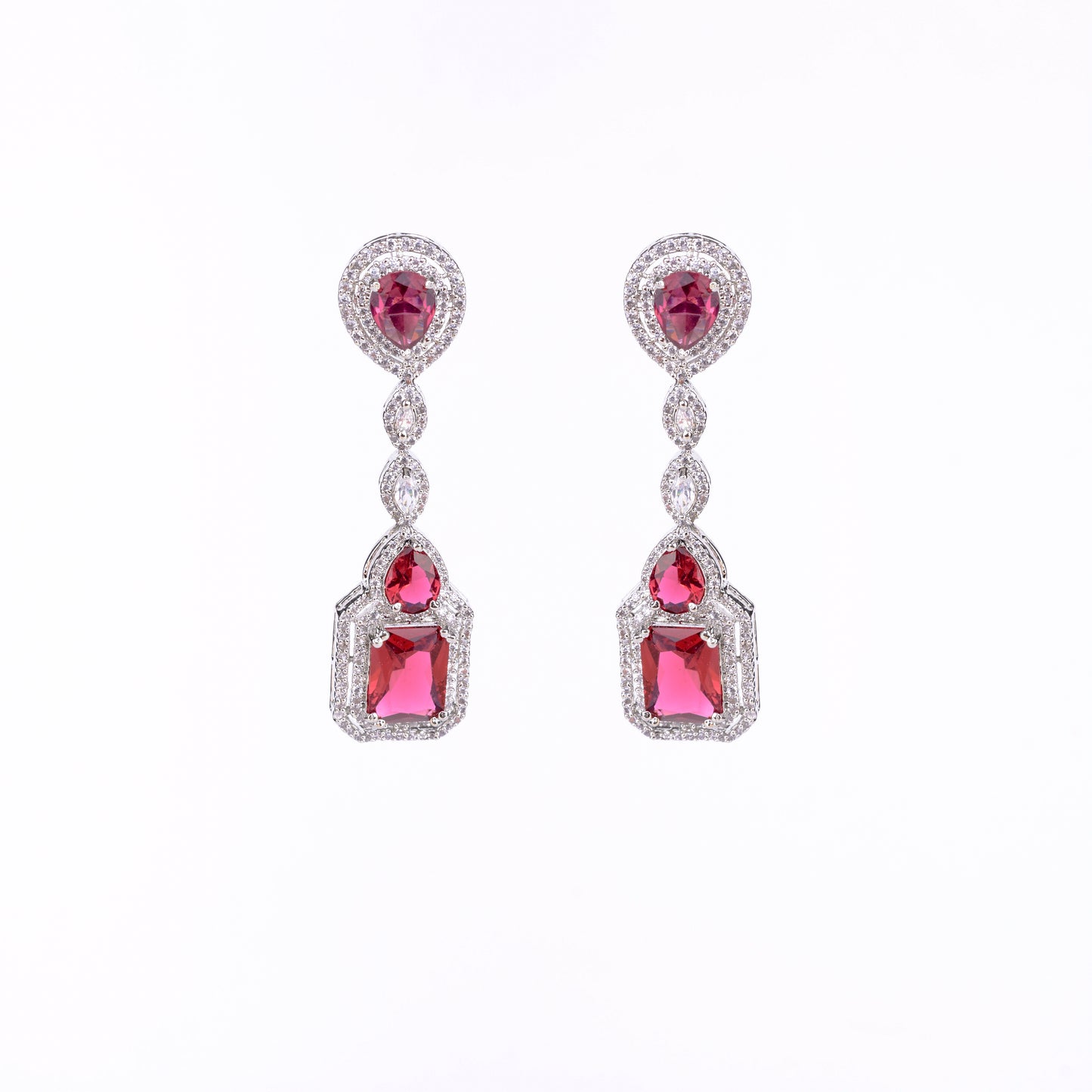 Crimson Romance Studs - Opal Touch