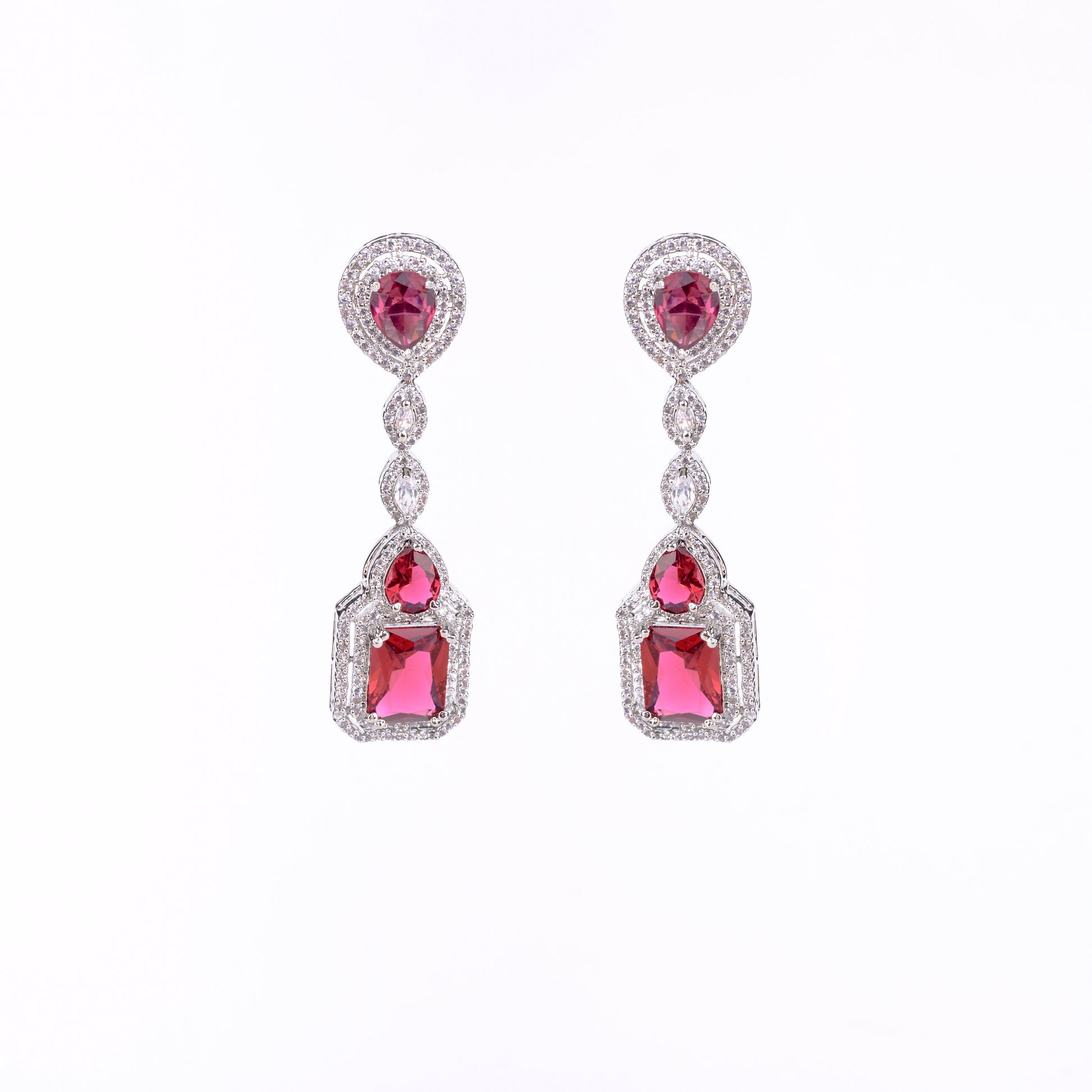 Crimson Romance Studs - Opal Touch