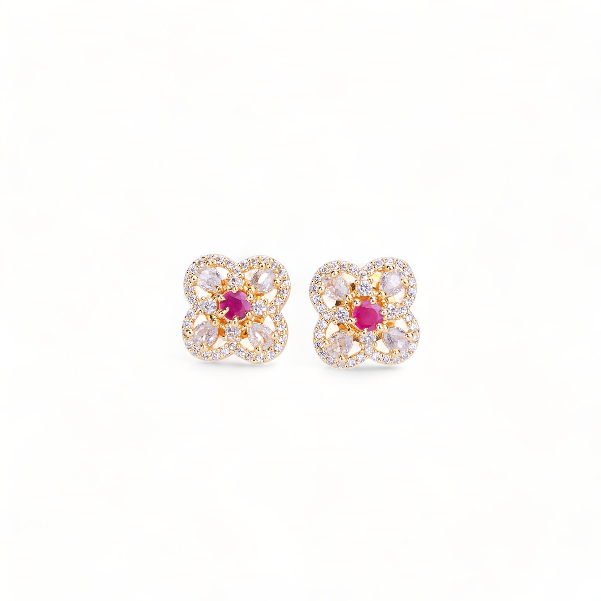 Gold Plated 5 Color Changeable Earrings - Opal Touch