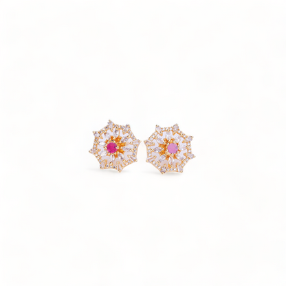 Gold Plated 5 Color Changeable Earrings - Opal Touch