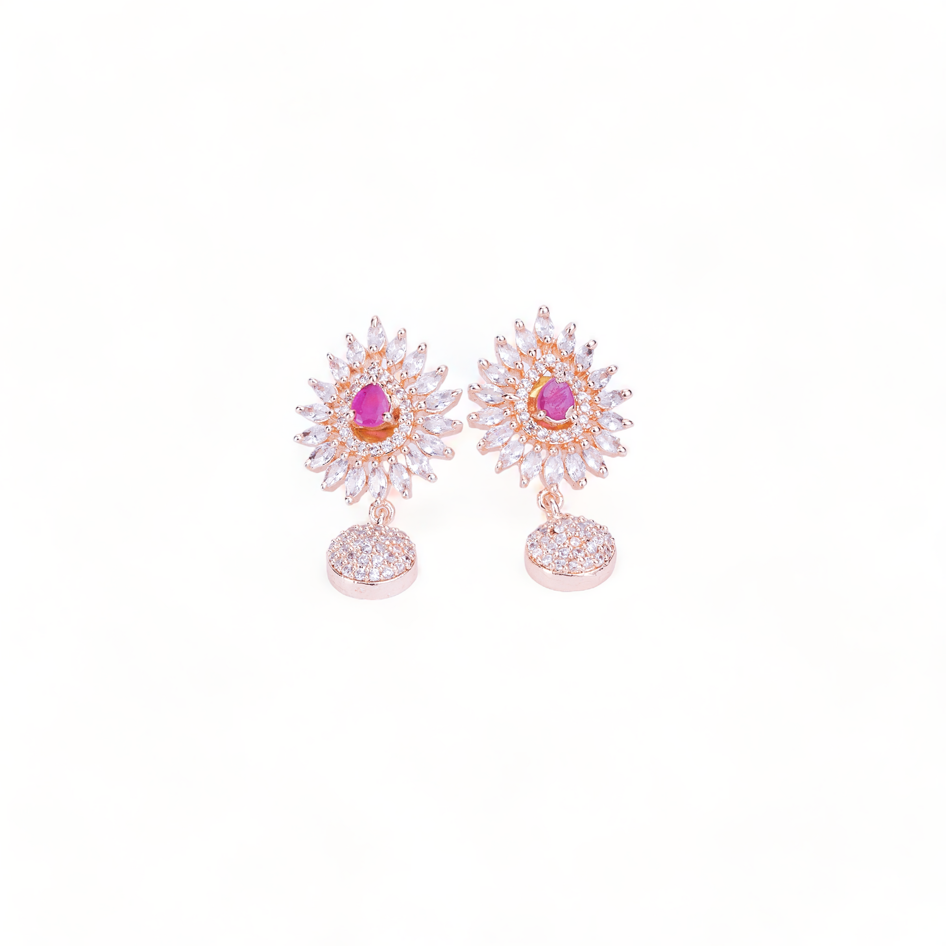 Rose Gold Plated 5 Color Changeable Earrings - Opal Touch