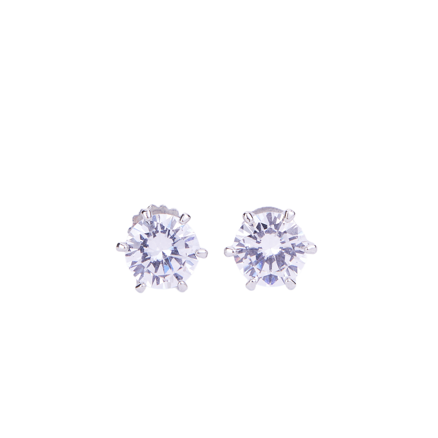 Single White Stud Screw Earrings - Opal Touch