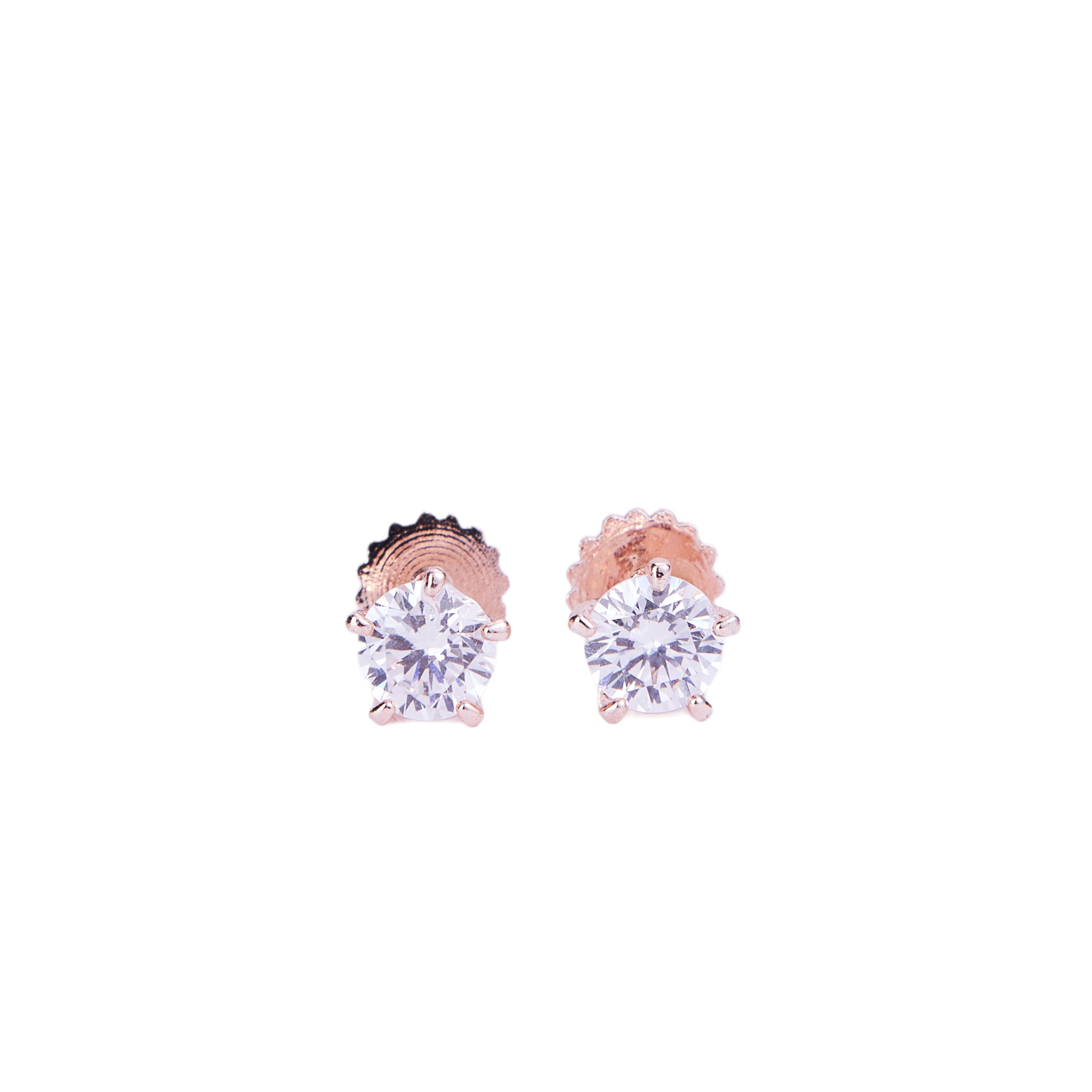 Single White Stud Screw Earrings - Opal Touch