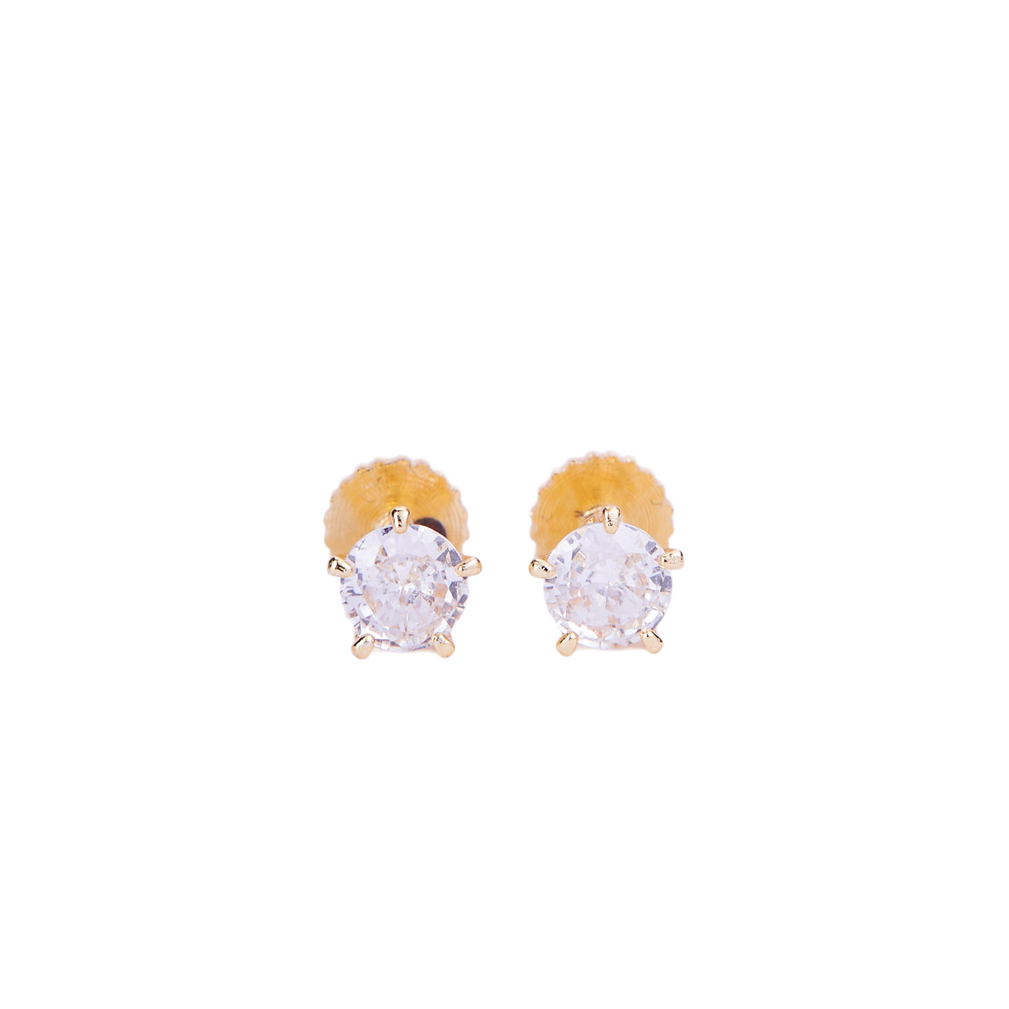 Single White Stud Screw Earrings - Opal Touch