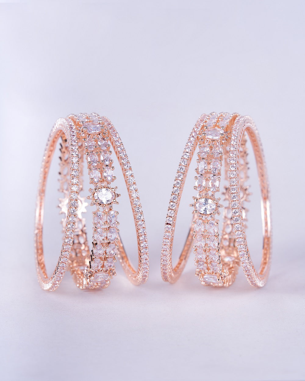 Rose Gold Radiance Bangles (Pack of 6) - Opal Touch