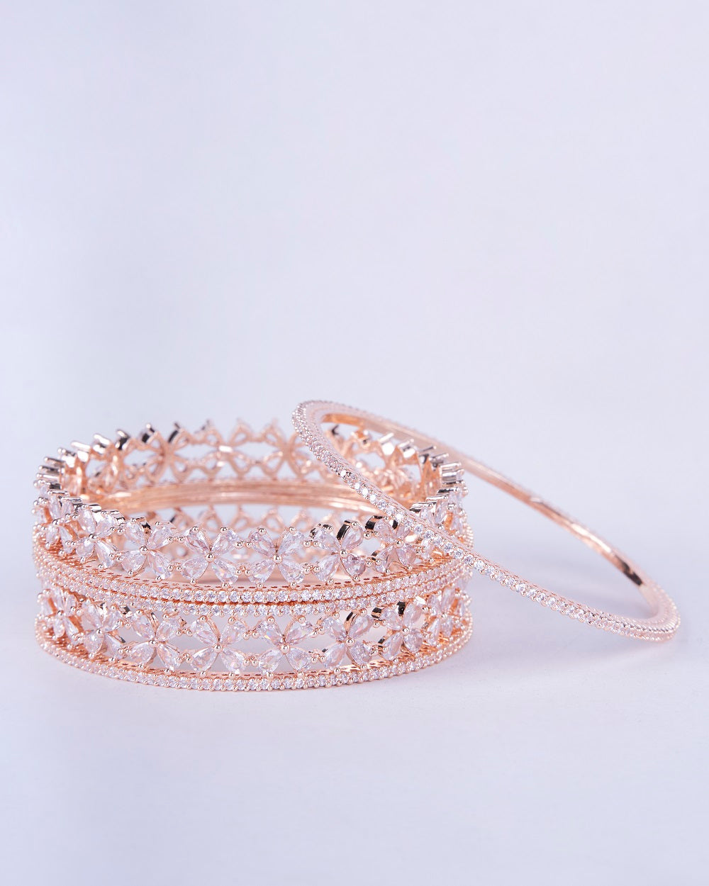 Rose Gold Radiance Bangles (Pack of 6) - Opal Touch