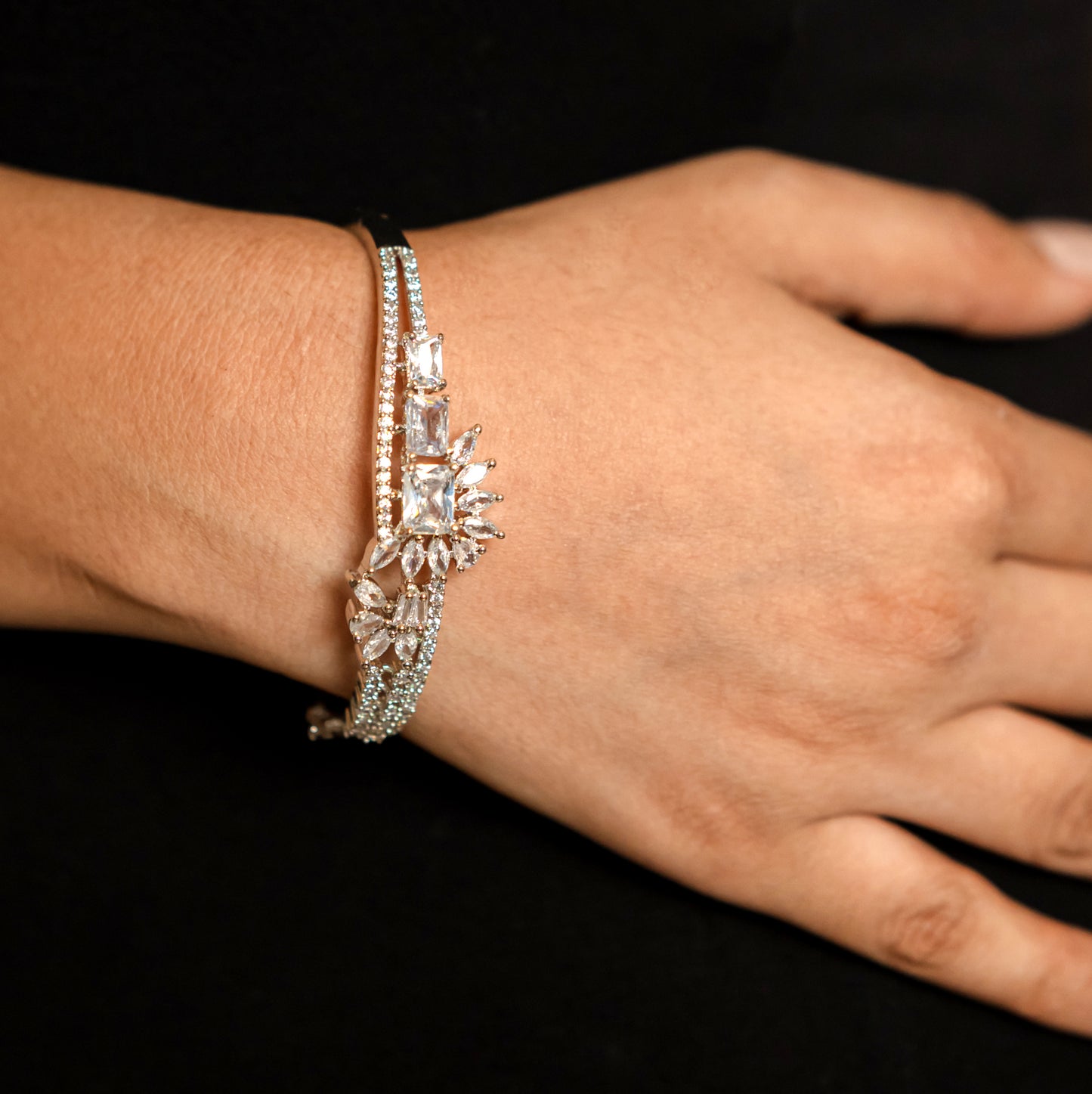 Luminous White Rhodium Bracelet