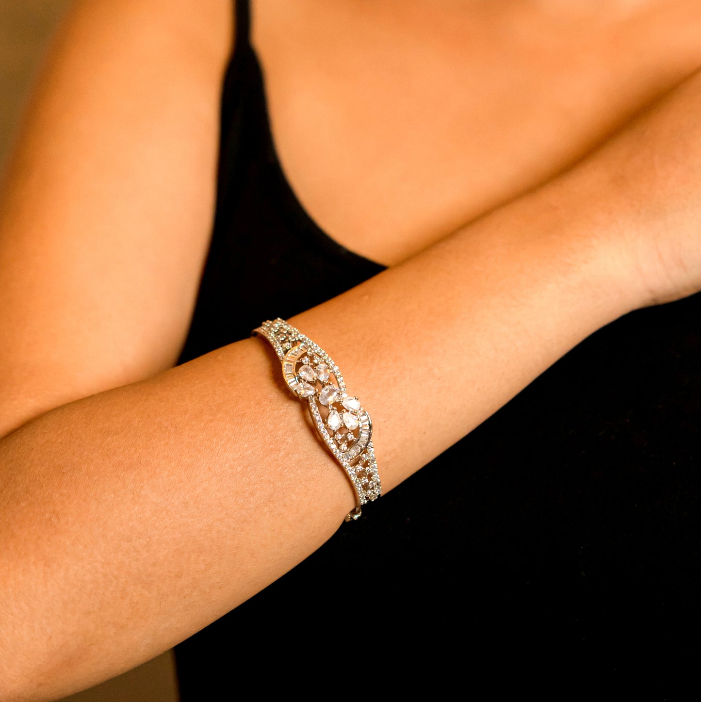 Regal White Rhodium Bracelet - Opal Touch