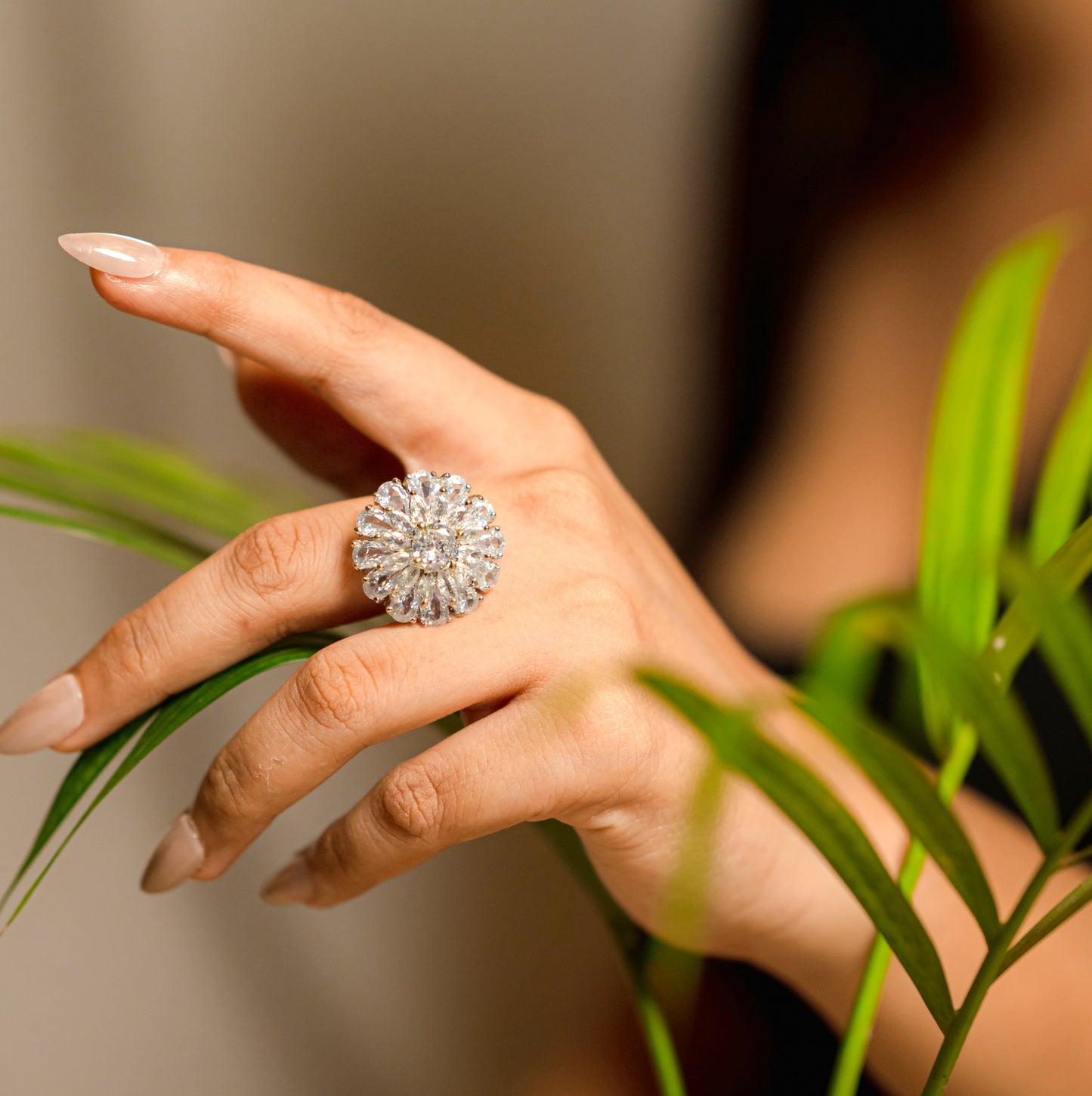 Dazzling Dream Rhodium Ring - Opal Touch