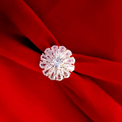 Frosty Elegance Rose Gold Ring - Opal Touch