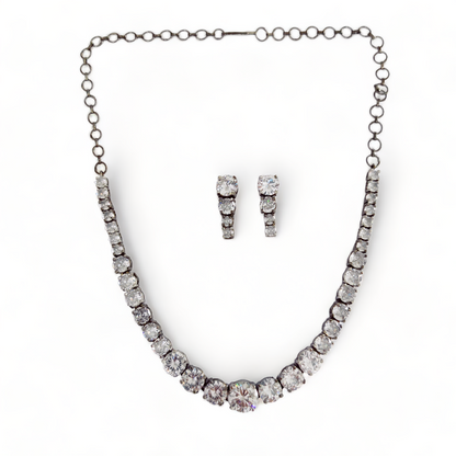 Whitney - Black Cubic Zirconia Bridal Jewelry Set - Opal Touch