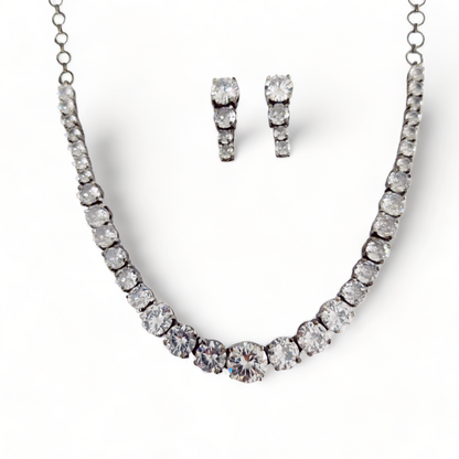 Whitney - Black Cubic Zirconia Bridal Jewelry Set - Opal Touch