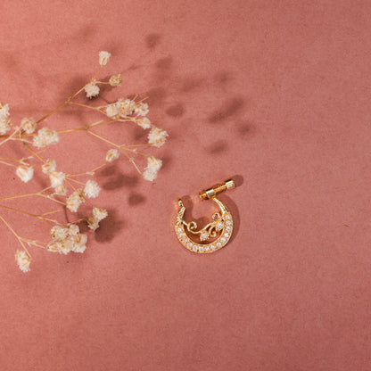 Moon Golden Screw Nose Pin