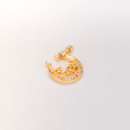 Moon Golden Screw Nose Pin