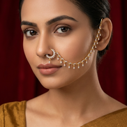 Radiant White Two Tone Nose Pin