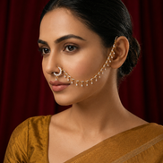 Radiant White Two Tone Nose Pin