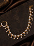 CZ Nose Pin with Oval Stone & Teardrop Charm Design Nose Ring