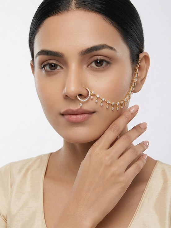 Starlit Sparkle Two tone Nose Pin