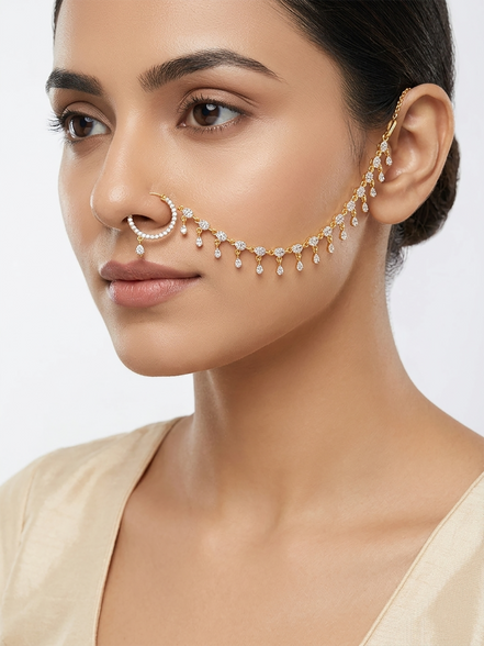Starlit Sparkle Two tone Nose Pin