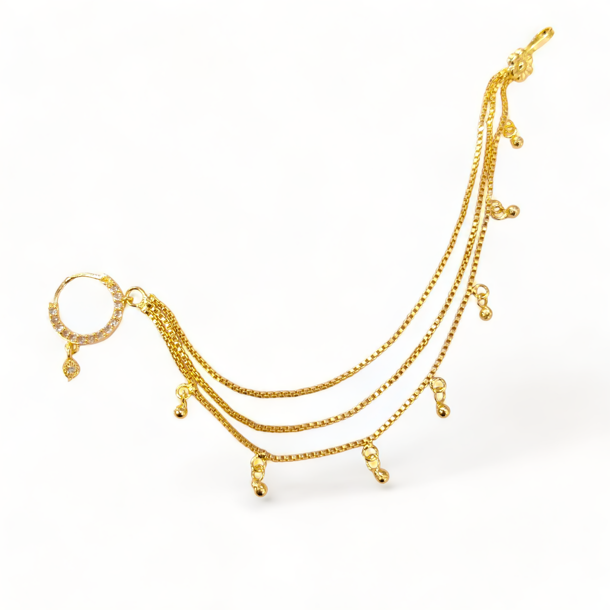Opal Touch - Opulent Gold Charm Nose Pin - Nose Pin