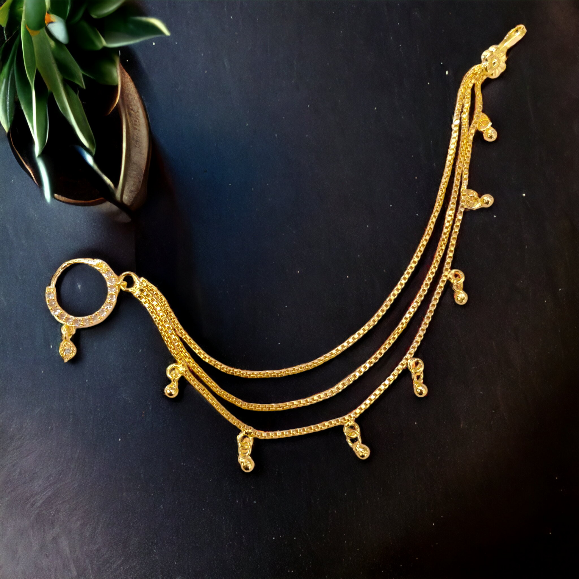 Opal Touch - Opulent Gold Charm Nose Pin - Nose Pin
