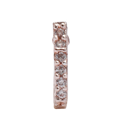 AD CZ Line Pressing Rose Gold Nose Pin (1 CM) - Opal Touch