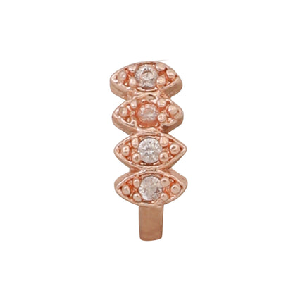 AD CZ Diamond Pressing Rose Gold Nose Pin (1 CM) - Opal Touch