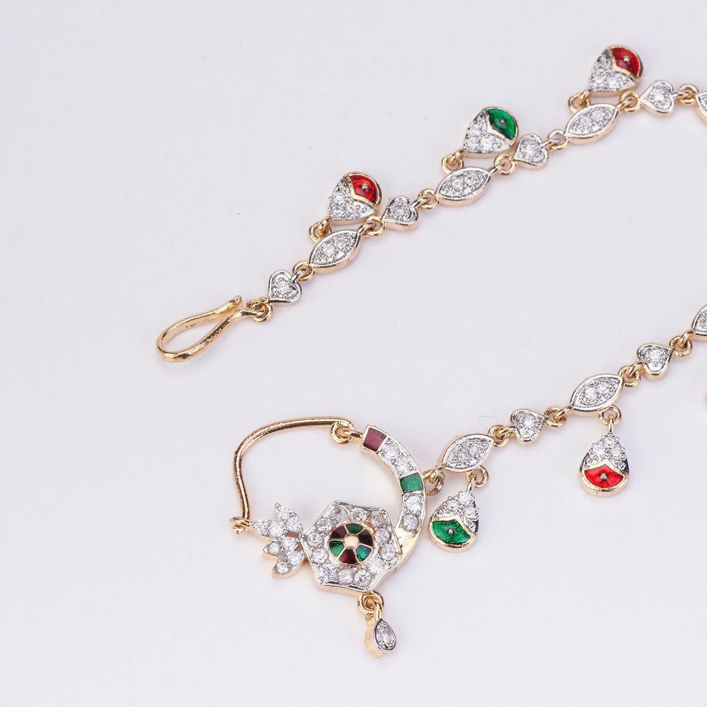 Manohari Two Tone Gold Silver Nath
