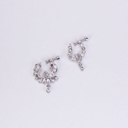 Shimmering Rhodium Plated Combo Nose Pins