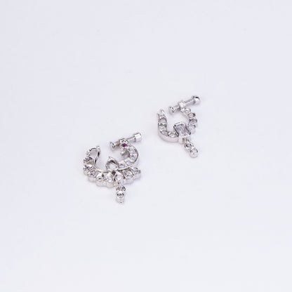 Shimmering Rhodium Plated Combo Nose Pins