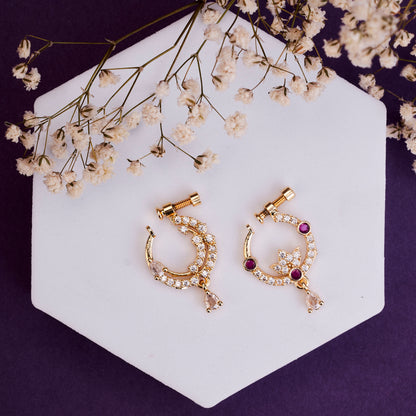 Radiant Halos Gold Plated Nose Pin