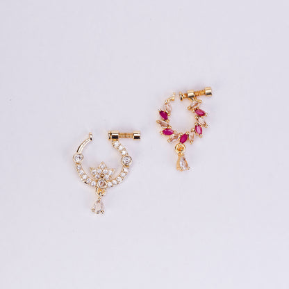 Celestial Bloom Combo Gold Plated Nose pins