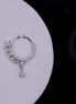 Teardrop Charm AD Rhodium Plated Nose Pin