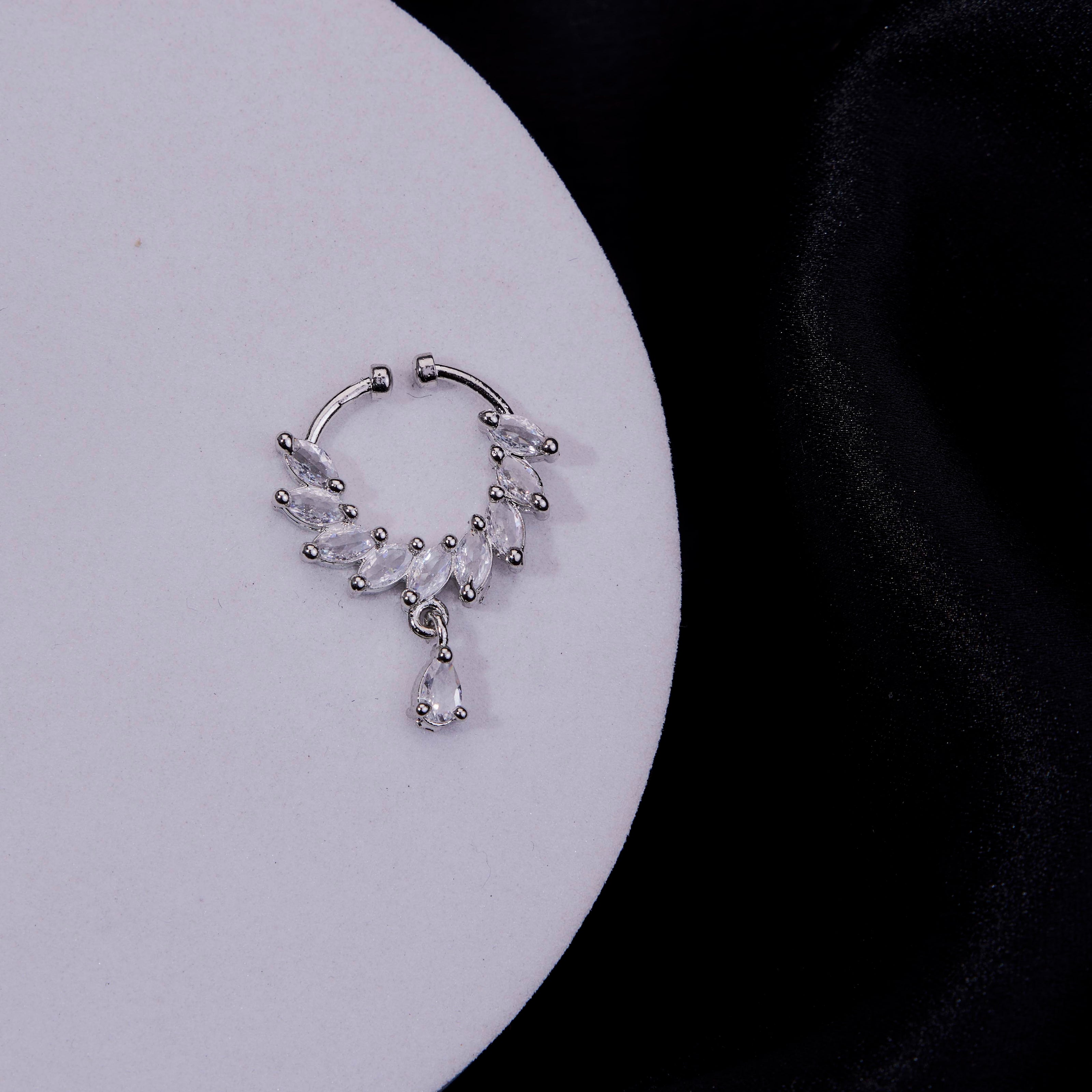 Septum AD Rhodium Plated Nose Pin