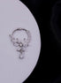 Floral Cascading AD Rhodium Plated Nose Pin