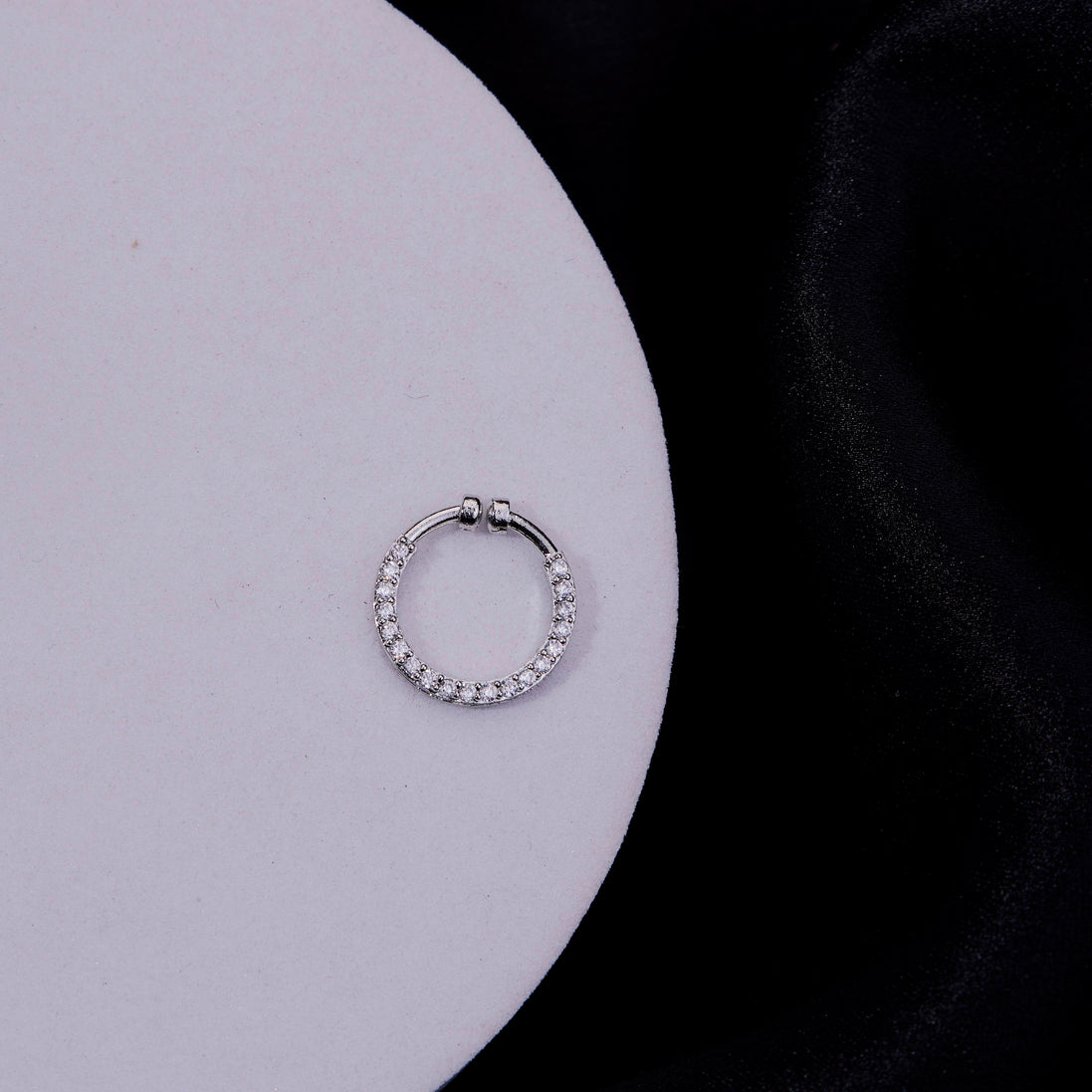 Trendz AD Rhodium Plated Nose Pin