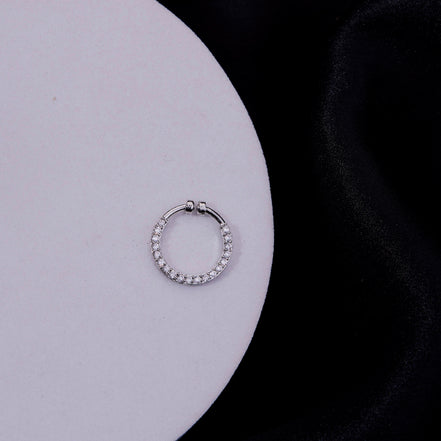 Trendz AD Rhodium Plated Nose Pin