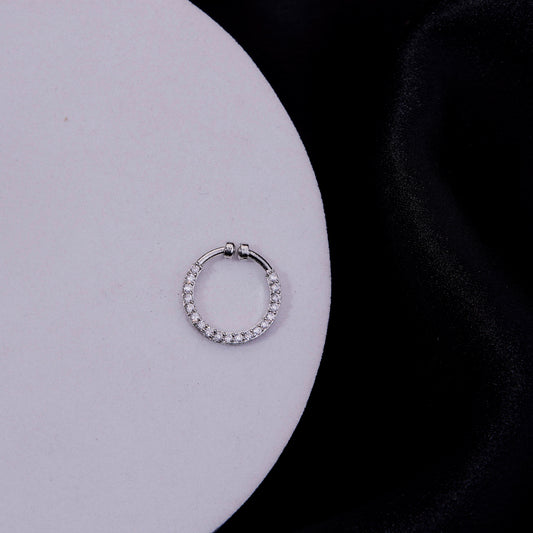 Trendz AD Rhodium Plated Nose Pin