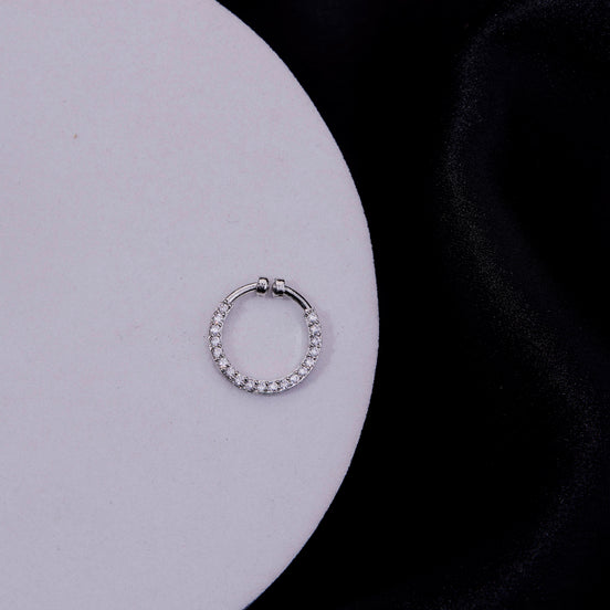 Trendz AD Rhodium Plated Nose Pin