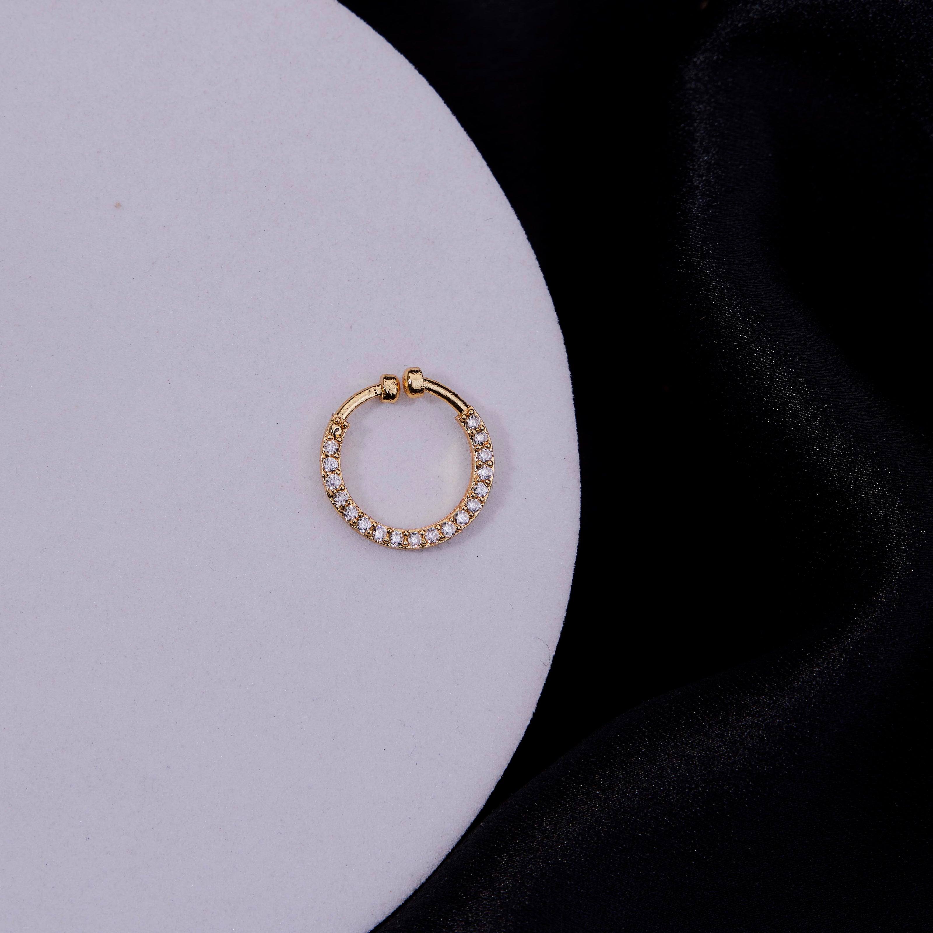 Trendz AD Gold Plated Nose Pin