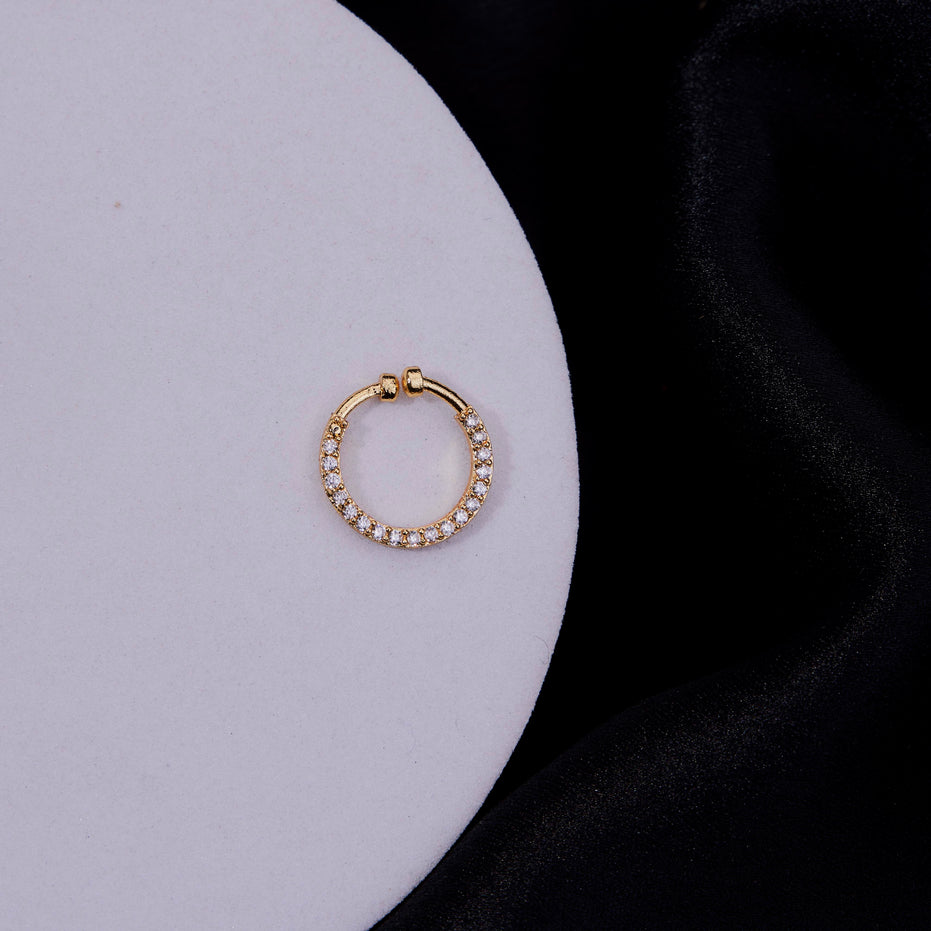 Trendz AD Gold Plated Nose Pin