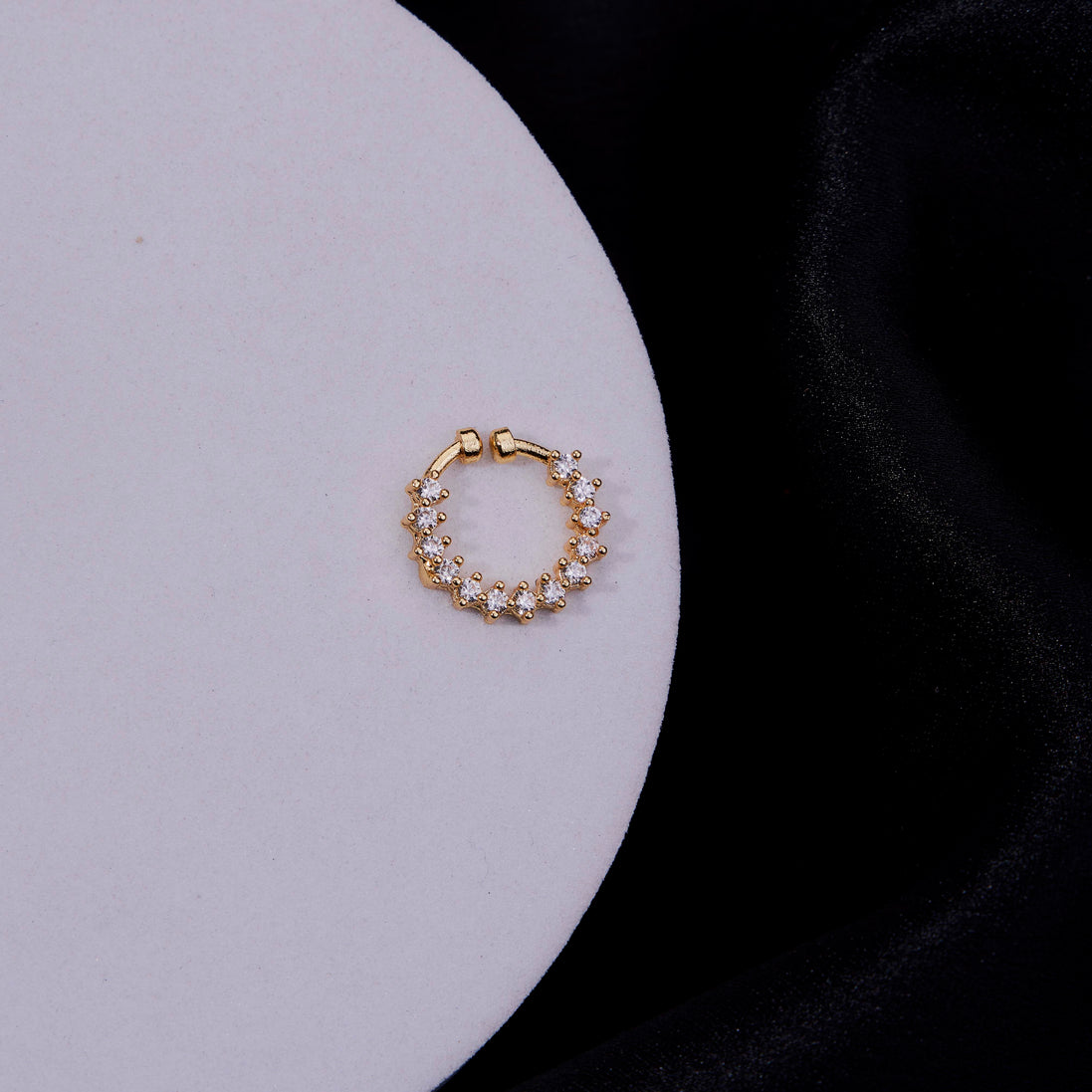 Hazel Gold Plated AD Nose Pin