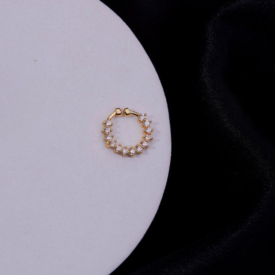 Hazel Gold Plated AD Nose Pin