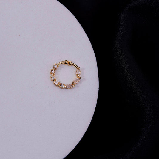 Elegant Gold Plated AD Nose Pin