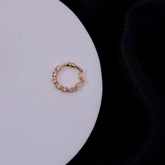 Elegant Gold Plated AD Nose Pin