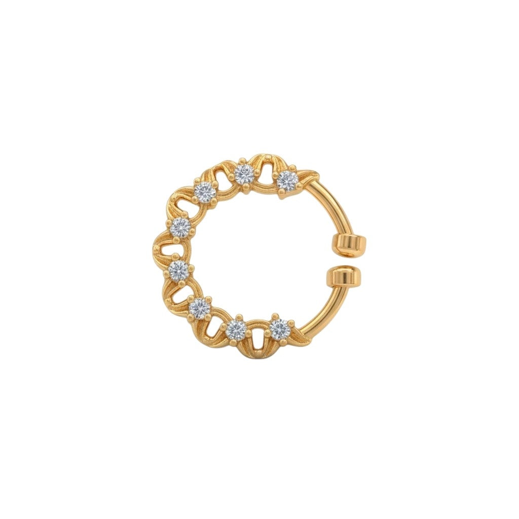 Adorned Gold Plated AD Nose Ring