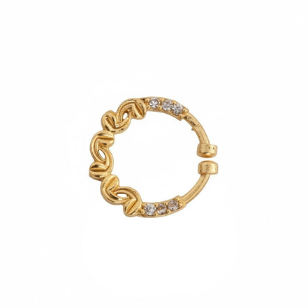 Twisted Gold Plated AD Nose Pin