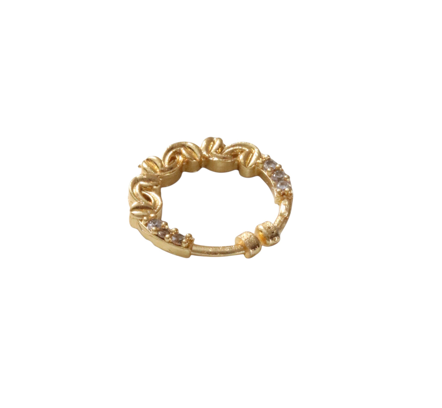 Twisted Gold Plated AD Nose Pin