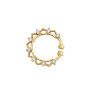 Designed Star Gold Plated AD Nose Pin