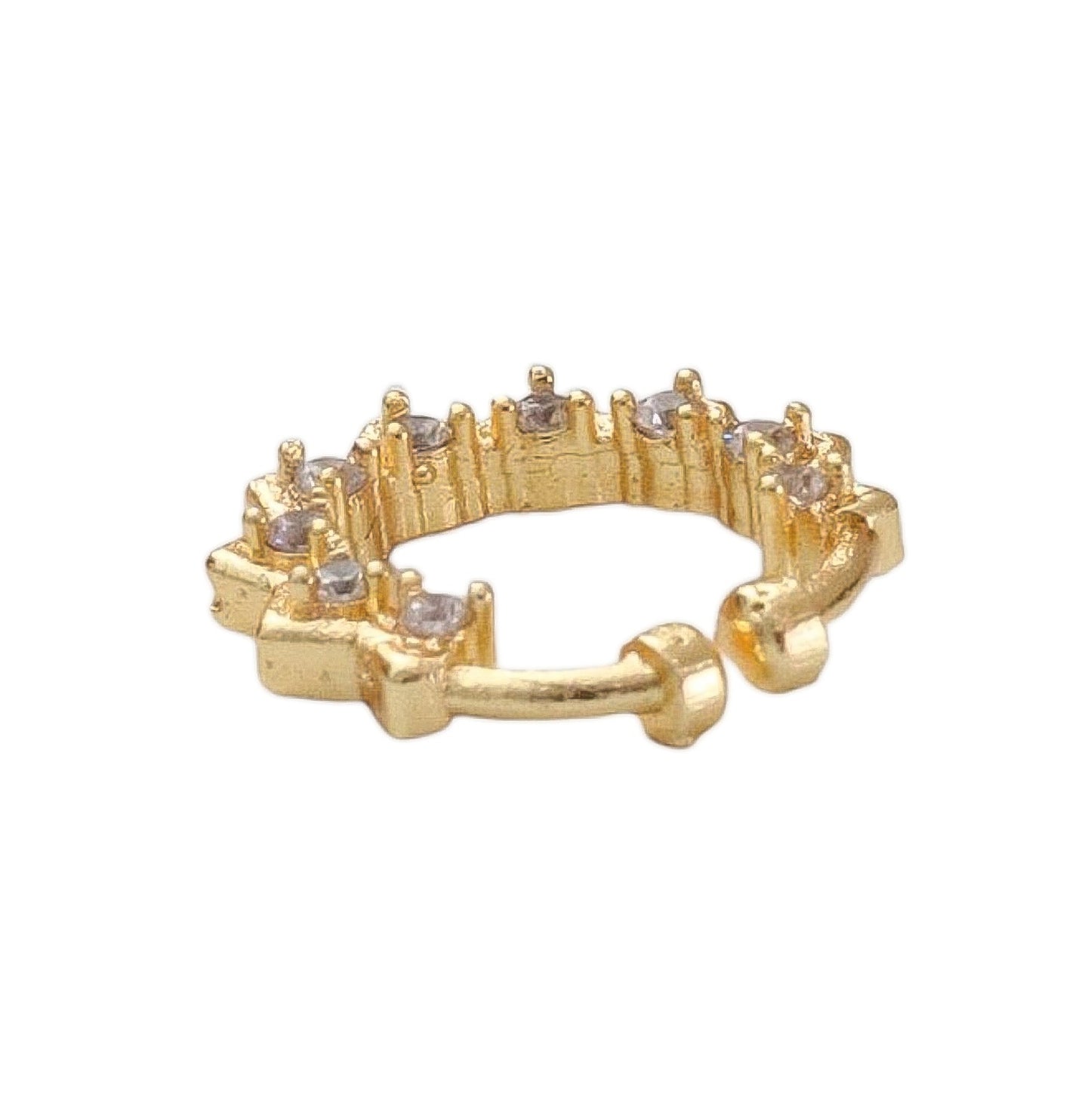 Designed Star Gold Plated AD Nose Pin